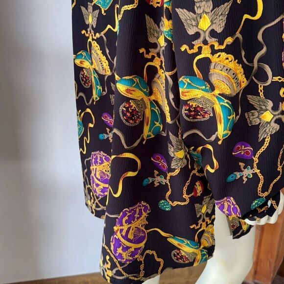 NOTATIONS WOMAN Women’s Black Faberge Egg Jewel Print Tunic Shirt Top 2X - Picture 8 of 14